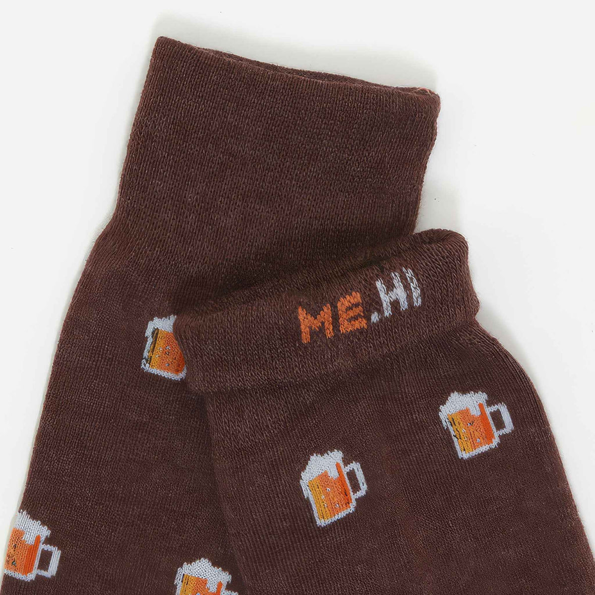 Men's Novelty Beer Pattern Crew Socks