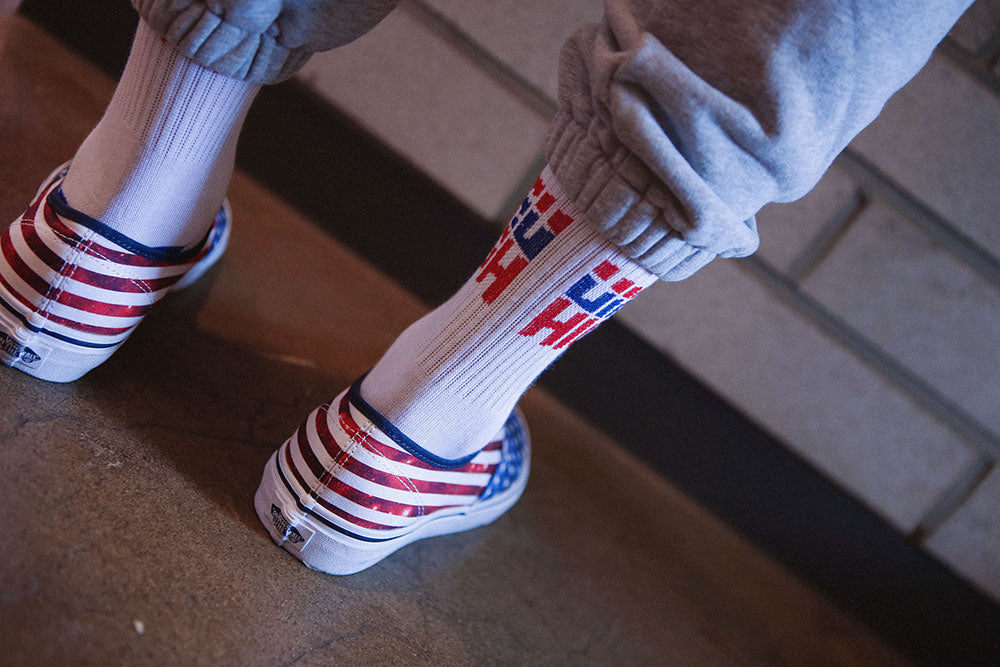 Men's Knitted Graphic Sport Crew Socks