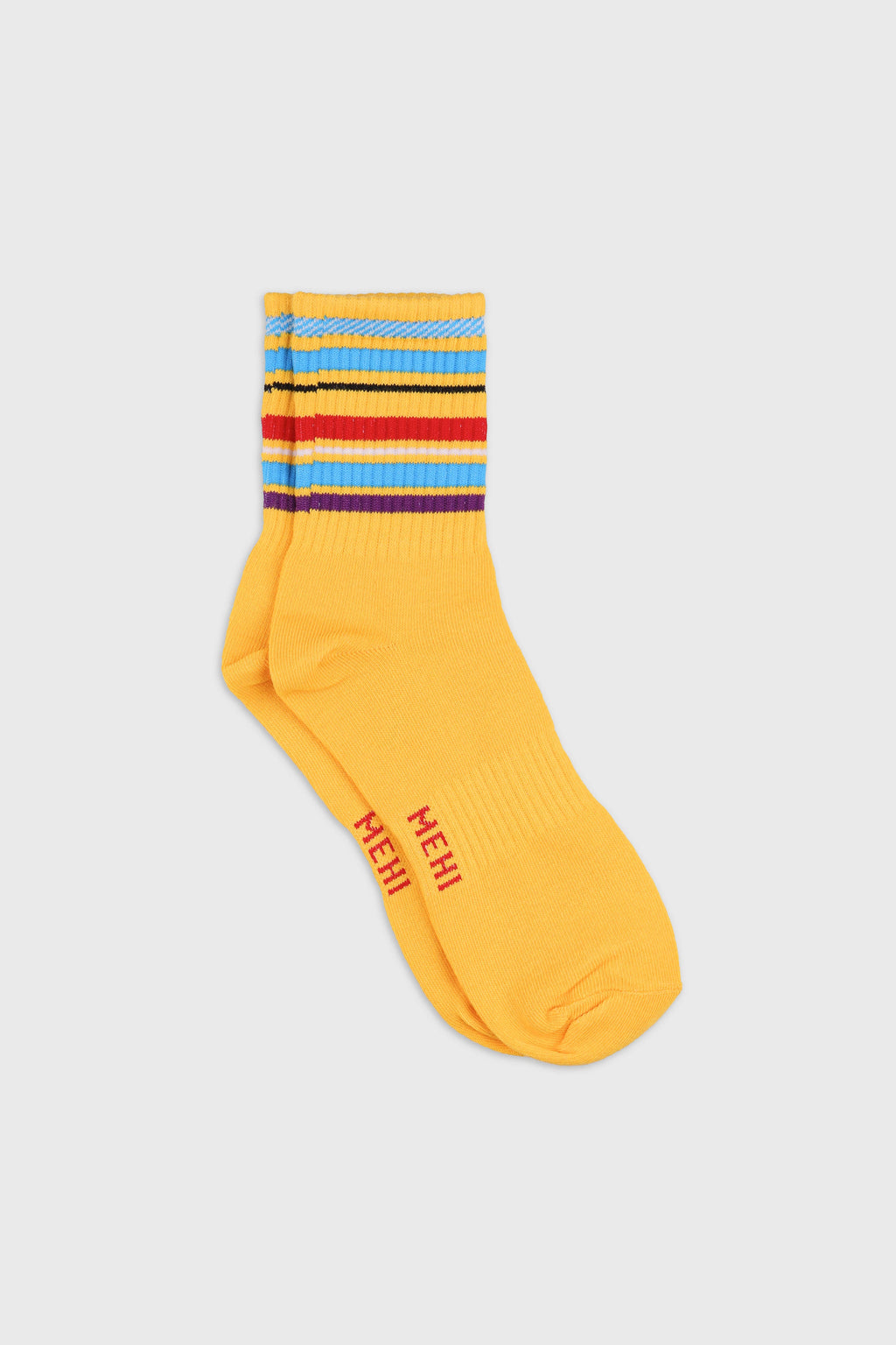 Men's Retro Multi-Stripe Sport Knit Crew Socks