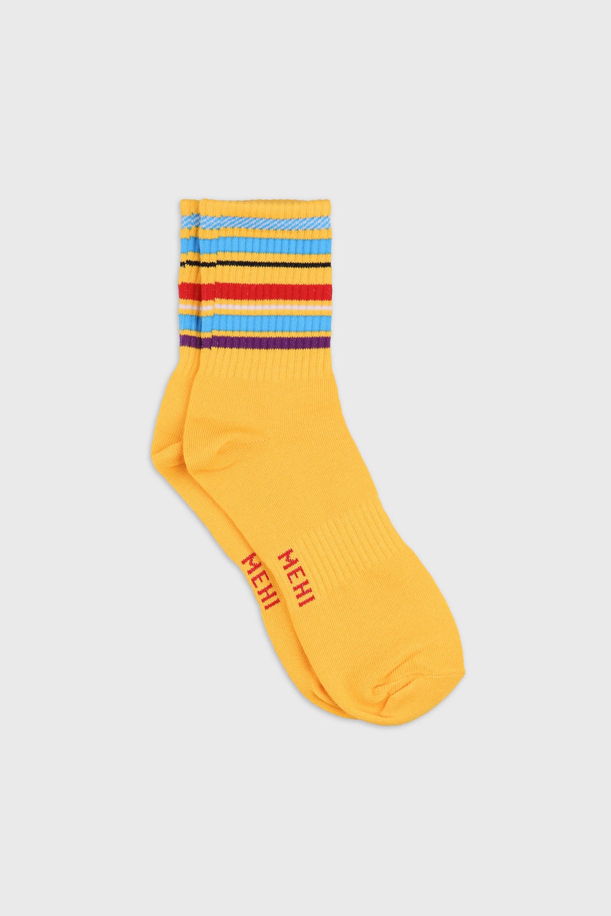 Men's Retro Multi-Stripe Sport Knit Crew Socks