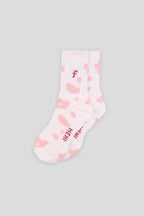 Women's Premium Combed Cotton Floral Ribbed Crew Socks