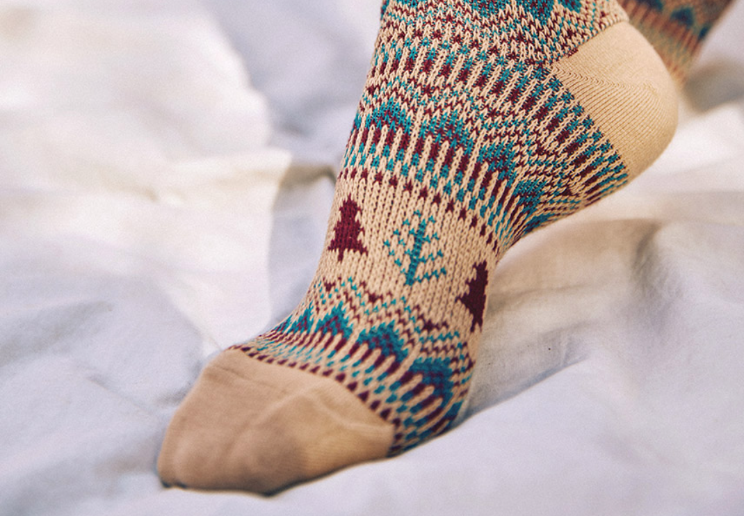 Women's Winter Holiday Fair Isle and Deer Knit Crew Socks Tan-Women's Winter Holiday Fair Isle and Deer Knit Crew Socks Tan