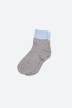 Premium Combed Cotton Ribbed Two-Tone Socks Gray