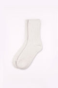 Women's Premium Angora Merino Wool Ribbed Winter Socks Ivory