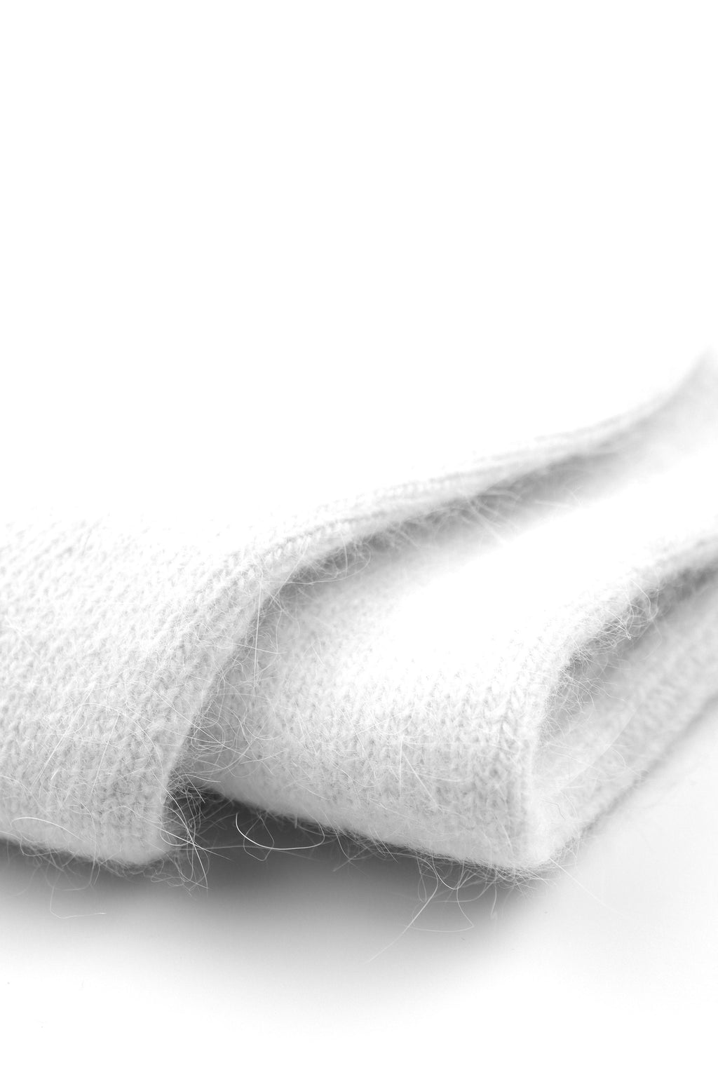 Women's Premium Angora Merino Wool Ribbed Winter Socks Ivory