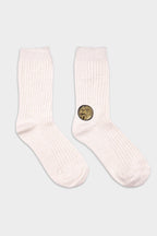Women's Cozy Ribbed Cashmere Wool Crew Socks White