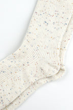 Men's Cozy Wool Blend Ribbed Knit Socks White