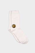 Women's Cozy Ribbed Cashmere Wool Crew Socks White