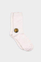 Women's Cozy Ribbed Cashmere Wool Crew Socks White
