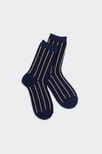 Women's Textured Cable Knit Everyday Socks Navy