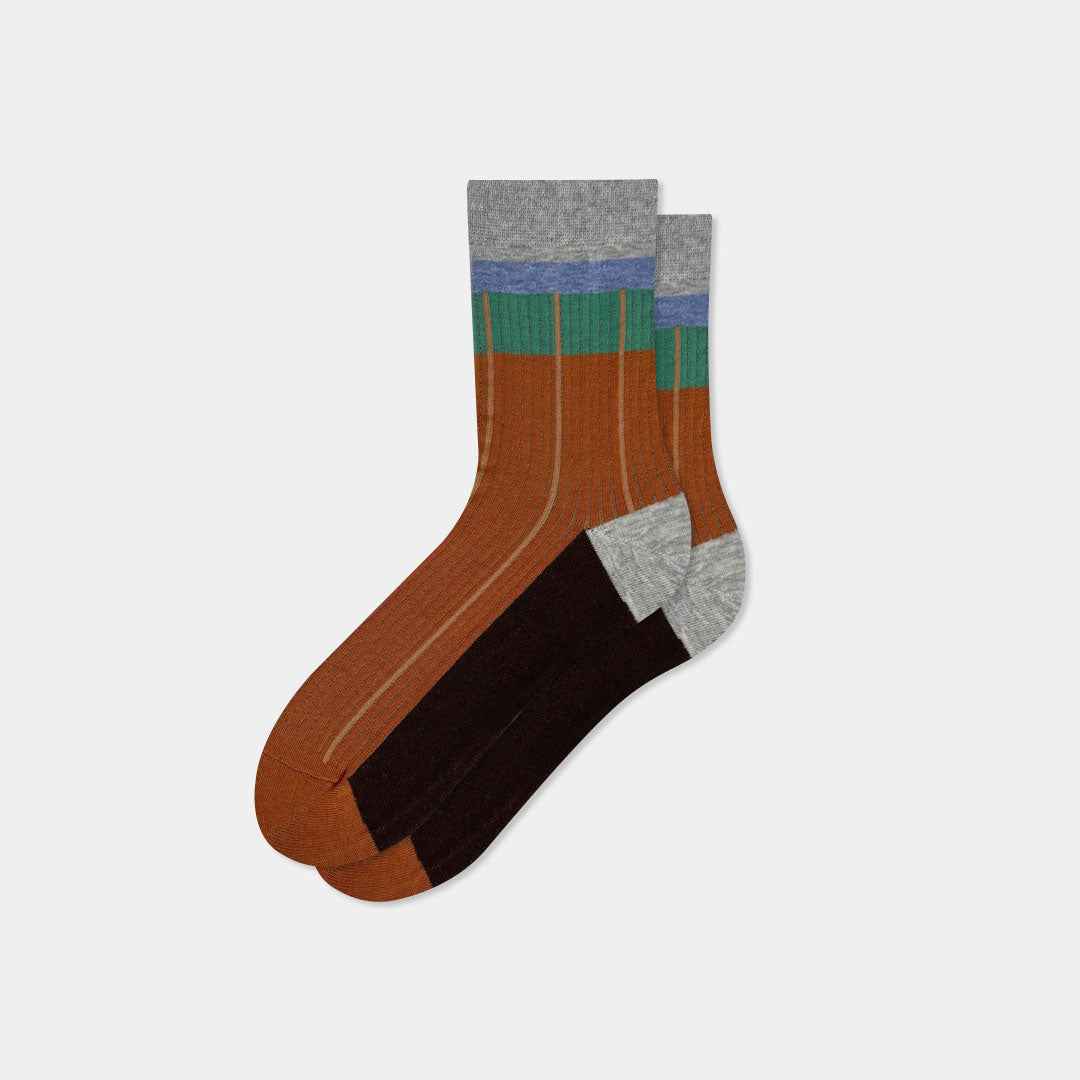 Women's Retro Colorblock Striped Crew Socks