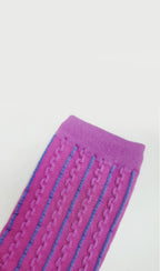 Women's Textured Cable Knit Everyday Socks Pink