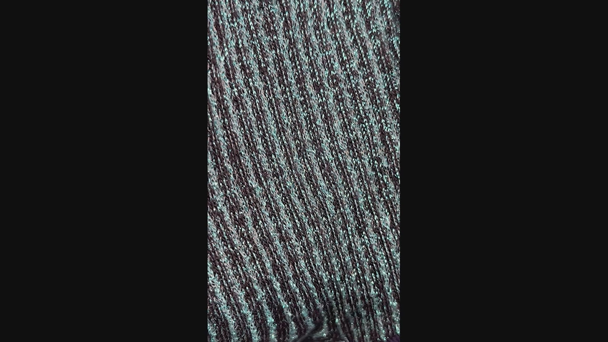 Women's Glitter Ribbed Dress Socks Black Aqua