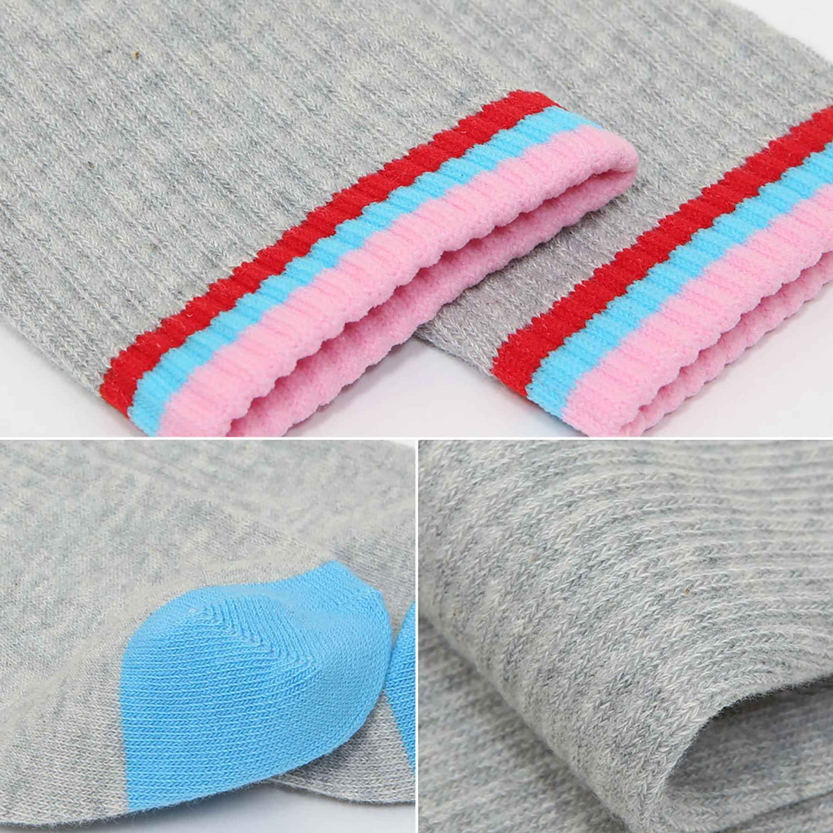 Women's Sporty Striped Colorblock Ribbed Crew Socks